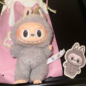 Authenticated POP MART Exciting Macaron Vinyl Labubu- Sesame Bean